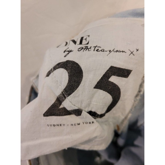 One Teaspoon Super Baggies Low Waist Tapered Light Wash Distressed Size 25 - Picture 4 of 5